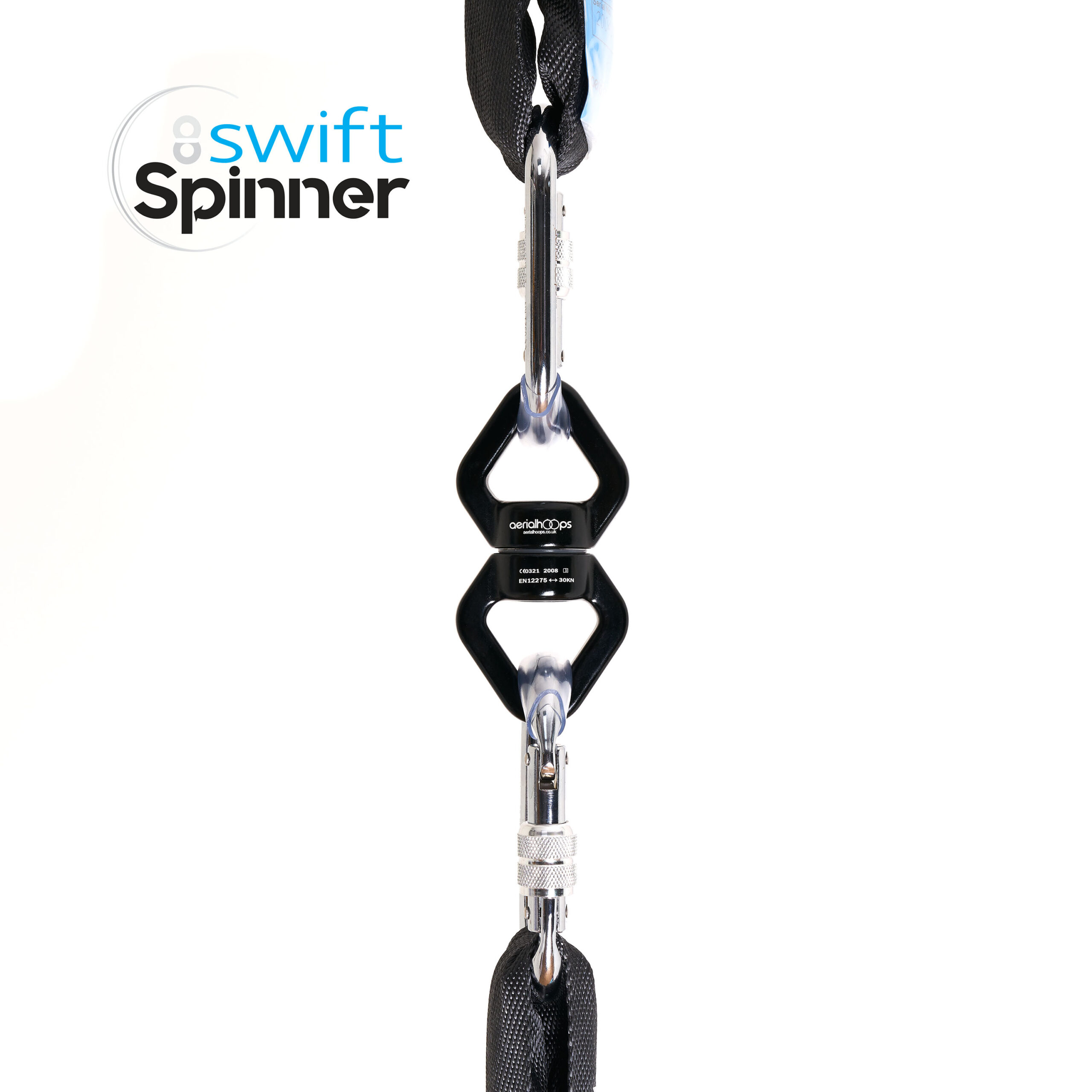 AH Spinners 20200002 Logo Aerial Swivel Swift Spinner 360 Black 25kn
